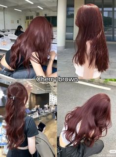 Korean Hair Color, Cherry Hair, Hair Tint, Hair Inspiration Long, Hair Color Streaks, Hair Streaks, Pretty Hair Color, Hair Stylies