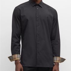 Brand New Men’s Burberry Sheffield Sport Shirt. Size Medium. Designer Black Shirt With Spread Collar, Designer Black Shirt For Business, Designer Business Shirt For Fall, Burberry Shirts, Burberry Shirt, Burberry Black, Sport Shirt, Burberry Men, New Man