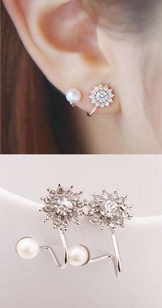 Beautiful earring and Daimonds Mode Tips, Snowflake Earrings, The Ear, Ruby Ring, Cute Top, Beautiful Earrings, Ear Piercings