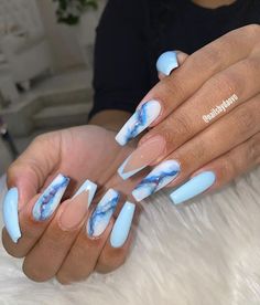 Jul 8, 2020 - This Pin was discovered by rachael. Discover (and save!) your own Pins on Pinterest Beach Nails Art, 2023 Beach, Long Acrylic Nail Designs, Blue Acrylic Nails, Glow Nails, Long Acrylic Nails Coffin, Acrylic Nails Coffin Pink, Long Square Acrylic Nails