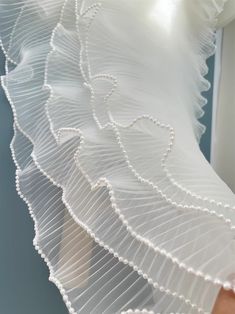 Types Of Ruffles, Doll Skirt, Ruffle Pattern, White Lace Fabric, Ruffle Fabric, Child Baby, Lace Curtains, Pleated Fabric, Lace Ruffle