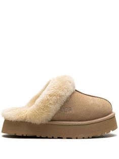 sand beige suede slip-on style shearling trim debossed logo to the side round toe shearling lining branded insole EVA midsole platform sole We've partnered with Good On You — an independent agency that rates how brands perform in relation to their impact on the planet, people and animals, with a multi-criteria rating simplified to a five points scale. In order to be awarded our conscious label, larger brands need to score a minimum of four out of five ('Good'), while smaller brands must score at least three out of five ('It's A Start'). This item comes from a brand rated three out of five ('It's A Start') by Good on You at the time it was added on FARFETCH. Please note, this is a brand-level rating and does not guarantee that this product is made with conscious materials. Learn more about Espadrilles Slides, Debossed Logo, Planet People, Chanel 2, Five Points, Iconic Bags, Sand Beige, Flat Boots, Exclusive Fashion