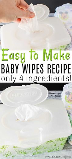 easy to make baby wipes recipe with only 4 ingredients for your baby's diaper