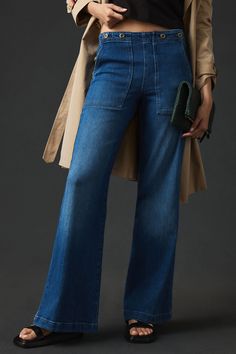 Rent The Kit High-Rise Wide-Leg Utility Trouser Jeans from Nuuly. Pick 6 items for $98/month. Free shipping + returns. The Kit, Denim Trends, Spring Fashion Trends, Jeans Outfit, Wide Legs, Boho Blouses, Christmas 2024, Street Chic, Premium Denim