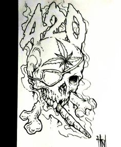 Weeds Drawing Sketches, Tattoo Art Drawings Sketches, Skull Art Drawing, Chicano Drawings, Skulls Drawing, Detailed Coloring Pages, Graffiti Style Art, Dark Art Tattoo