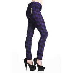 Banned Tartan Skinny Jeans - Rock Collection Mode Rockabilly, Rockabilly Mode, Statement Jeans, Gothic Tops, Checked Trousers, Gothic Grunge, Band T Shirts, Rockabilly Fashion, Vintage Inspired Dresses