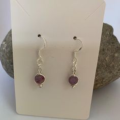 These are beautiful Tourmaline Dangle Earrings with Sterling Silver Hooks.  Tourmaline is one of the birthstones for October and the name 'Tourmaline' comes from the Sri Lanken words Turi Mali which means 'unknown gemstones of mixed colours'. These gemstone beads are are beautiful mix of pinks and purples with the occasional shades of grey. I aim to keep the beads looking similar in shade and colour, although each bead is unique. Tourmaline is said to create a shield around a person to prevent a Silver Earrings With Birthstone For Gift, Silver Hypoallergenic Earrings For Birthday Gift, Handmade Sterling Silver Earrings For Birthday, Crystal Birthstone Earrings For Gifts, Gift Crystal Birthstone Earrings, Nickel Free Sterling Silver Earrings For Birthday, Nickel-free Sterling Silver Earrings For Birthday, Hypoallergenic Dangle Jewelry For Birthday, Hypoallergenic Dangle Jewelry For Birthdays