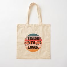 100% cotton reusable shopping carry bag with digital print on one side. I love trash tv Trash Tv, Cotton Tote Bag, Carry Bag, Carry On Bag, One Sided, Cotton Tote Bags, Bag Sale, Digital Prints, I Love