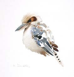 a watercolor painting of a bird on a white background