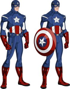 an image of captain america character from the animated tv series, which appears to be in full costume