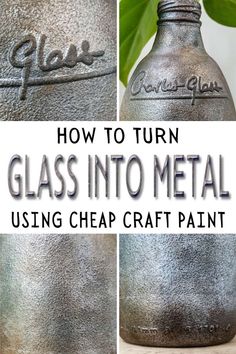 how to turn glass into metal using cheap craft paint