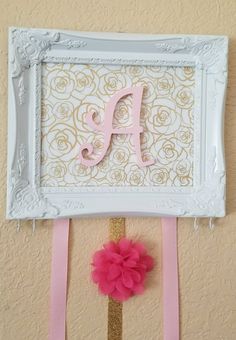 Head Band Organizer, Framed Initials, Twisted Ribbons, Mint Hair, Roses Pattern, Bow Headband Hairstyles