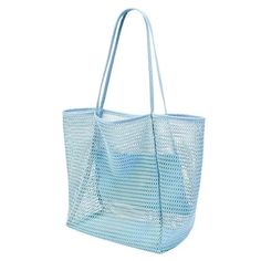 Welcome to the fashionable Summer Beach Section of the Style, we hope you have a pleasant shopping experience! Beach Bag Mesh One Shoulder Tote Bag Women's Hand Wash Swimming Clothes Storage Bag Large And Small Hole With Zipper Upgraded Design: Made of durable mesh and Oxford cloth, sandwich diamond mesh. Strong and durable, ensuring longer service life and durable use. Machine washable and quick drying. LARGE CAPACITY: Casual beach bag, large enough to hold 4 towels, water bottles, glasses, toy Cheap Blue Straw Bag For Everyday Use, Cheap Large Capacity Blue Straw Bag, Cheap Blue Shoulder Bag For Vacation, Casual Tote Bag, Swimming Outfit, Straw Tote, Backpack Storage, Clothing Storage, Casual Tote