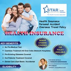 an advertisement for health insurance with three people