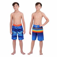 Gerry Youth 2-Pack Swim Short Features: Brand: Gerry Youth 2-Pack Swim Set Machine Washable Sizes: S(7/8) M (10/12) L (14/16) Orange Pack Includes; (1) Dark Blue Short, (1) Striped Blue Short Stretch Comfort Boxer Liner Uv Protection Rated Upf 50+ Style With Side Cargo Pocket Has An Eyelet To Allow Water Drainage Style With One Rear Pocket Has A Mesh Bag Made In China Content: Shell: 55% Polyester | 45% Recycled Polyester Lining: 100% Recycled Polyester Exclusive Of Decoration Sizing: Sizes: S(7 Kids Swim Trunks, Boys Swim Shorts, Blue Shark, Boys Swim Trunks, Swim Short, 50 Style, Swim Sets, Kids Clothes Boys, Boys Swim