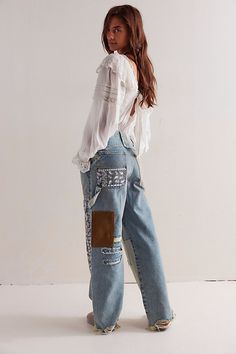 We The Free Popular Demand Patched Jeans Frankies Bikinis, Patched Jeans, Simple Tees, Mink Pink, Denim Jumpsuit, Shoe Size Chart, We Wear, Jeans Shop, Boho Outfits