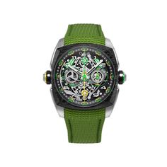 Cyrus Klepcys Dice Lime Carbon Watch Green Chronograph Watch With Stopwatch, Green Outdoor Chronograph Watch With Tachymeter, Green Chronograph Watch With Tachymeter For Outdoor, Green Sports Watch With Round Dial, Green Outdoor Watch With Chronometer, Luxury Sports Watch With Tachymeter, Green Sports Watch With Analog Display, Green Chronograph Watch With Rectangular Dial, Dice Reference