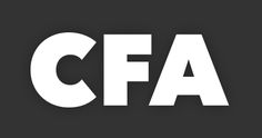 the logo for an organization with white letters on a black background, which reads'cfa '