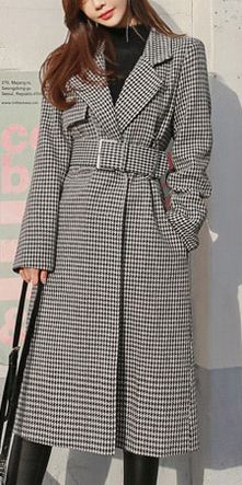 $69.90 - Beautiful Fashion Grey Dashed Very Long Coat (for spring and autumn) with waist belt for elegant women and classy ladies. Good for casual every day wear. Chic Houndstooth Outerwear For Spring, Gray Spring Outerwear For Office, Chic Gray Business Outerwear, Chic Gray Outerwear For Spring, Chic Long Coat With Houndstooth Pattern, Gray Formal Outerwear For Spring, Spring Houndstooth Outerwear With Lapel Collar, Spring Long Coat With Houndstooth Pattern, Spring Houndstooth Double-breasted Outerwear