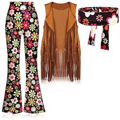 Season:Spring  Summer; Look After Me:Wet and Dry Cleaning; Gender:Women's; What's in the box:Vest,Pants,Headband; Types:Pants,Headband,Suede Vest,70s Fancy Dress Women,70s Outfits; Holiday:Halloween,Carnival,Masquerade; Style:1970s,Hippie,Retro Vintage,1960s; Elasticity:Micro-elastic; Jewelry Type:Headbands; Occasion:Carnival,Masquerade,Party  Evening; Material:Polyester; Age Group:Adults'; Characters:Hippie; Pattern:Geometric; Sleeve Type:Sleeveless; Listing Date:07/06/2023; Clothing Length:null; Bust:null; Hip:null; Pants Length:null; Pants Waist:null Cool 70s Outfits, Hippie Style Karneval, Hippie Outfits Carnaval, 70s Fancy Dress Ideas, Style Annee 70, Outfit Hippie Mujer, Hippie Outfits 70s Costume, 70s Theme Party Outfit For Women, Hippies Outfit