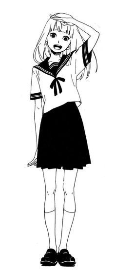 a drawing of a girl in sailor's uniform