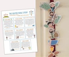 the easter bible story bulletin board with paper cutouts