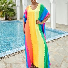 New Cotton Positioning Printed Beach Blouse, Robe-style Holiday Sunscreen Shirt, Bikini Outer Blouse



Tile size: Length 136cm; Shoulder width 90cm


Bust 160cm Multicolor V-neck Cover-up For Beach Party, Beachy Multicolor V-neck Cover-up, Beachy Multicolor V-neck Swimwear, Multicolor V-neck Kaftan For Vacation, Casual Multicolor V-neck Cover-up, Multicolor Beachy Dress For Poolside, Rainbow Swimwear For Beach Season Vacation, Rainbow Swimwear For Beach Vacation, Multicolor Free Size Beachwear Cover-up