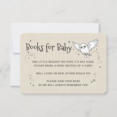 a thank card with an owl and stars on the front, which reads thank you for coming to our baby shower and celebrating with us as we wait