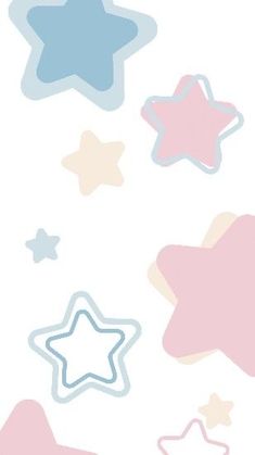 several pastel colored stars on a white background