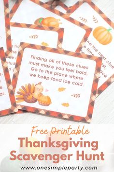 free printable thanksgiving scavenger hunt for kids to help them learn how to use it