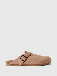 Buckle Clogs | Gap Factory Casual Brown Cork Clogs, Casual Cork Clogs With Removable Insole, Casual Cork Clogs With Rubber Sole, Casual Cork Clogs With Round Toe, Casual Cork Slip-on Clogs, Casual Slip-on Cork Clogs, Casual Closed Toe Cork Clogs, Buckle Clogs, Summer Shirts Men