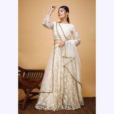 Wedding Party wear Indian Designer Ivory Lehenga choli Dupatta for girls and women custom Stiched Lengha blouse Embroidered thread sari lehenga choli wedding lengha all size avaialble lengha choli Lengha Blouse, Wedding Lengha, Ivory Lehenga, Sari Lehenga, Lehenga Choli Wedding, Wedding Party Wear, Lengha Choli, Party Kleidung, Indian Designer