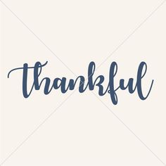 the word thank written in cursive ink on a white background with blue lettering