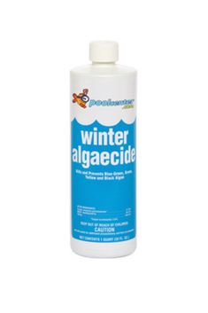 a bottle of winter algaeicide on a white background