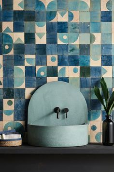 Contemporary patterned zellige tiles Zellige Tiles, Moroccan Blue, Zellige Tile, Tiles Design, Interior Inspo, Tile Patterns, Bathroom Inspiration, Tile Bathroom