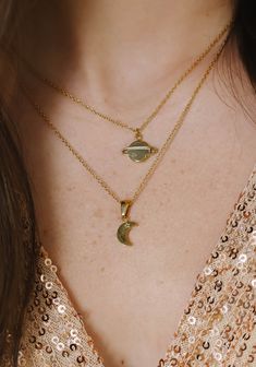 Moon and Saturn Friendship Necklace Moon And Saturn, Cute Friendship, Green Initiatives, Friendship Necklace, Friendship Necklaces, Classic Necklace, Cute Necklace, Stunning Necklace, Jewelry Maker