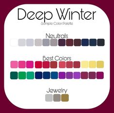 Nail Colors For Deep Winter, Deep Winter Color Clothes, Deep Winter Pallet, Deep Winter Pallet Outfits, Deep Winter Fashion Outfits, Color Palette Deep Winter, Deep Winter Work Outfits, Winter Season Palette, Deep Winter Palette Outfits For Summer