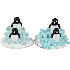 Resin figurines for a Lemax display. Designed to look like four penguins in blue rock candy and snow. Christmas Village Lights, Lemax Christmas Village, Lemax Christmas, Spooky Town, Lego Toy, Holiday Display, Lighted Ornaments, Christmas Characters, Christmas Scene