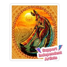 a sticker with an image of a kangaroo on it's face and the words support