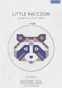 A cute Little Raccoon that is great as a stand alone piece or as an accompaniment to the Bound Co. Little Raccoon Quilt! Modeled on 14 count fabric of your choice. Stitch count 51w x 44h. Project Size: 3.6 x 3.3 Raccoon Quilt, A Stand, Counted Cross Stitch Patterns, Counted Cross Stitch, Cross Stitch Pattern, Stitch Pattern, Cross Stitch Patterns, Stitch Patterns, Cross Stitch