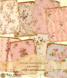 vintage wallpapers no 6 ephemer kit instant download files