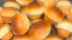 rolls are being cooked in a pan on top of the stove and ready to be eaten