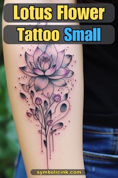 Lotus Flower Tattoo Small Small Lotus Flower Tattoo, Lotus Flower Tattoo Design, Chain Tattoo, Flower Tattoo Meanings, Lotus Tattoo, Tattoo Meaning