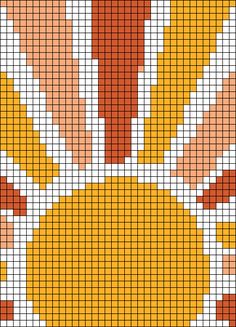 a cross stitch pattern with an orange and white background