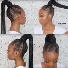 Conrow Ponytails, Beyonce Lemonade Braids, Braids Protective Styles, Braids Stitch, Styles Ponytail, Braids Ponytail