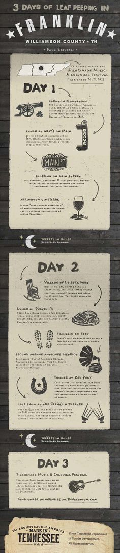 an old menu with different types of food on it's sides and the words day 2 written in black ink