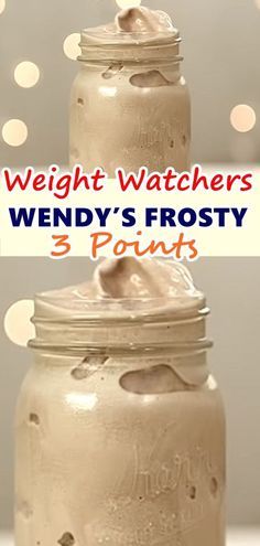 there is a jar with frosting in it and the words weight watchers wendy's frosty 3 points