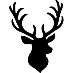 the silhouette of a deer's head with antlers