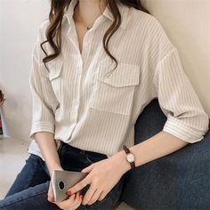 Casual Blouse Shirts, Party Dress Long Sleeve, Puff Sleeve Dresses, Fan Shirts, Casual Stripes, Party Dress Long, Boho Maxi Dress, Striped Blouse, Dress Trousers