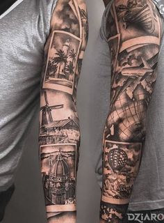 #BEAUTY, #RELATIONSHIPS #Fashion #Animals #Outfits #Winter Outfits #Animals Realism Travel Tattoo, Travel Tattoo Sleeves, Travel Inspired Tattoos Men, Travel Tattoo Half Sleeve Women, Traveller Tattoo Men, Life Journey Tattoo Sleeve, Nature Themed Sleeve Tattoo Men, Unique Tattoo Sleeve Men, Poloroid Pictures Tattoo Ideas